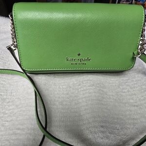 kate spade bright lime green crossbody bag with chain strap